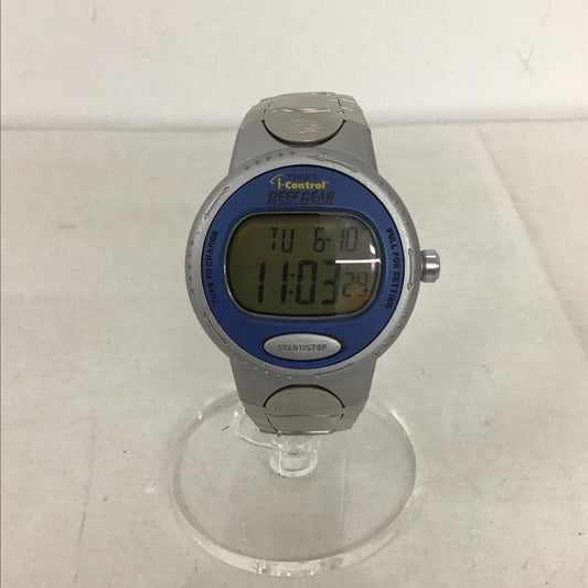 タイメックス TIMEX 腕時計 デジタル i-control REEFGEAR ロゴ、文字 銀 / シルバー / X 青 / ブルー /  メンズ USED 古着 中古 10132451