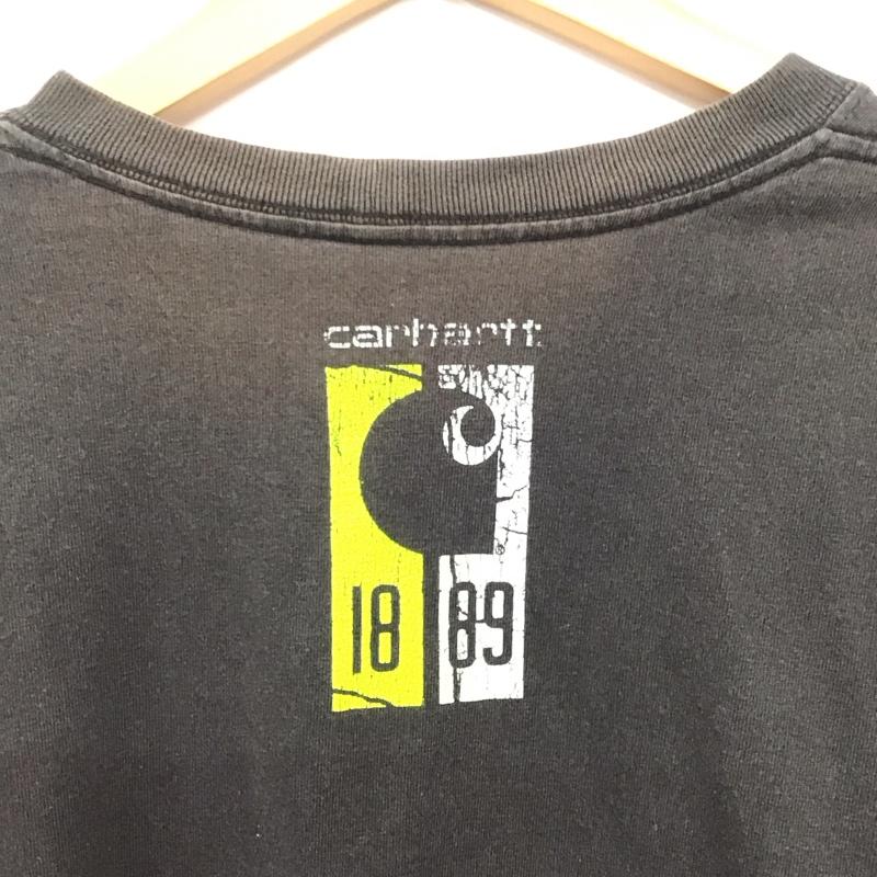 カーハート Carhartt カットソー 長袖 長袖カットソー プリントカットソー クルーネック M ロゴ、文字 ダークグレー / ダークグレー /  メンズ USED 古着 中古 10146180