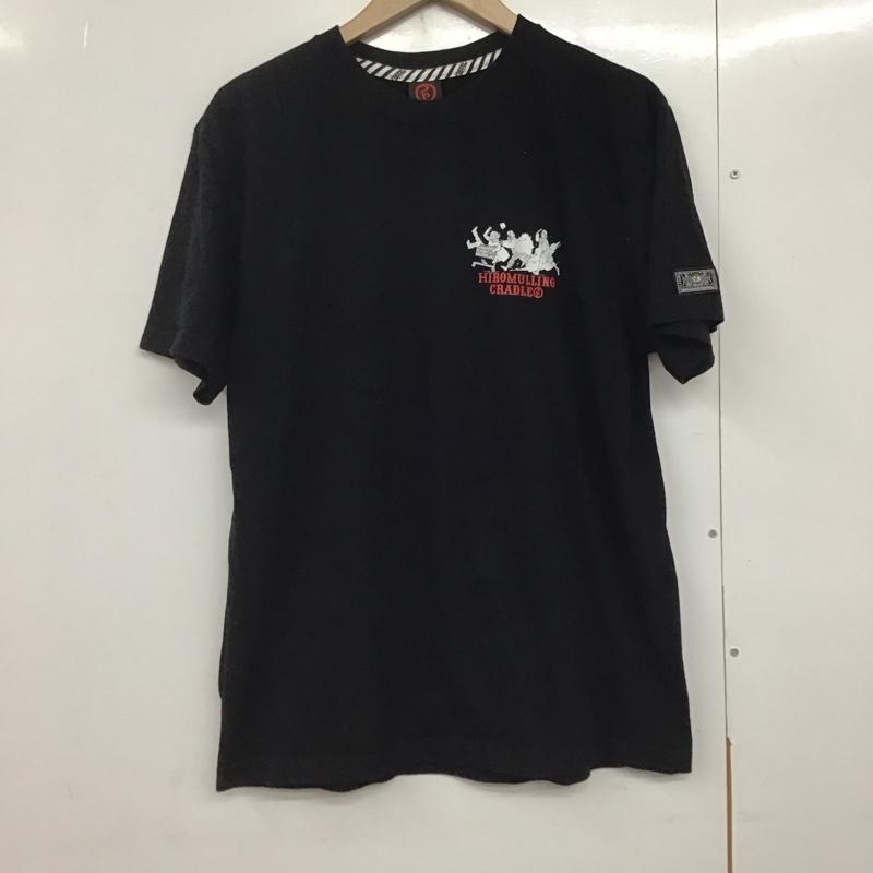 ローリングクレイドル ROLLING CRADLE Tシャツ 半袖 半袖カットソー プリントTシャツ クルーネックカットソー L ロゴ、文字 黒 / ブラック /  メンズ USED 古着 中古 10140708