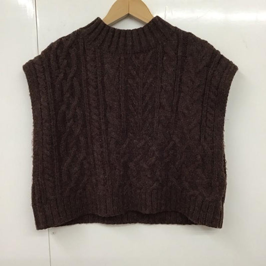 ローリーズファーム LOWRYS FARM ベスト ベスト ニットベスト FREE 無地 茶 / ブラウン /  レディース USED 古着 中古 10131576