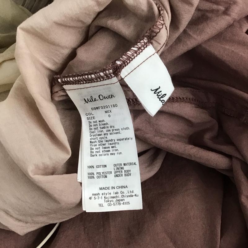 ミラオーウェン Mila Owen ワンピース ロングスカート 長袖ロングワンピース シャツワンピース フレアスカート 0 無地 マルチカラー / マルチカラー /  レディース USED 古着 中古 10142056