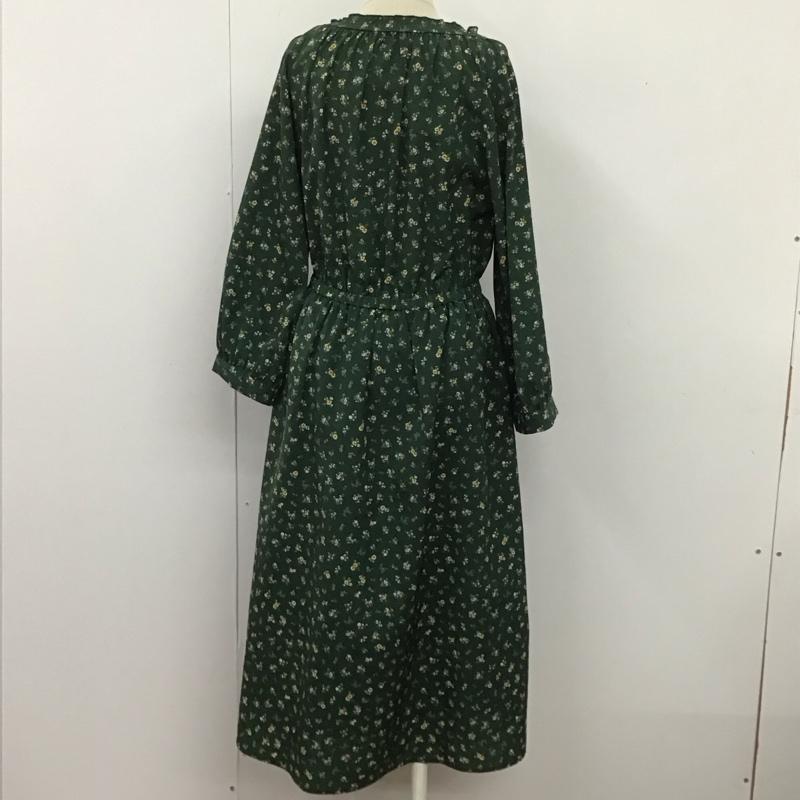エヘカソポ ehka sopo ワンピース ロングスカート 1104875 長袖 シャーリング FREE 花柄 緑 / グリーン /  レディース USED 古着 中古 10109021