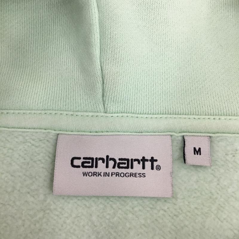 カーハート Carhartt パーカー 長袖 W Hooded Sweatshirt I027476.0T6.XX.03 M ロゴ、文字 薄緑 / ライトグリーン / X 水色 / ライトブルー /  レディース USED 古着 中古 10130249