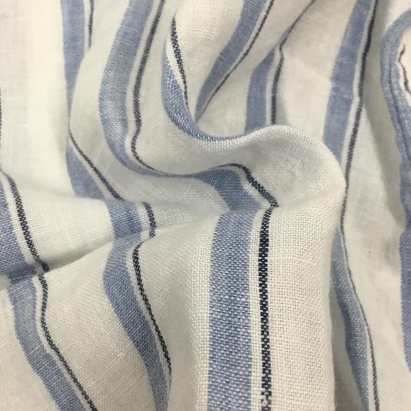 アバクロンビーアンドフィッチ ABERCROMBIE&FITCH シャツ、ブラウス 半袖 ボタンダウン リネン M ストライプ 白 / ホワイト / X 青 / ブルー /  メンズ USED 古着 中古 10112386