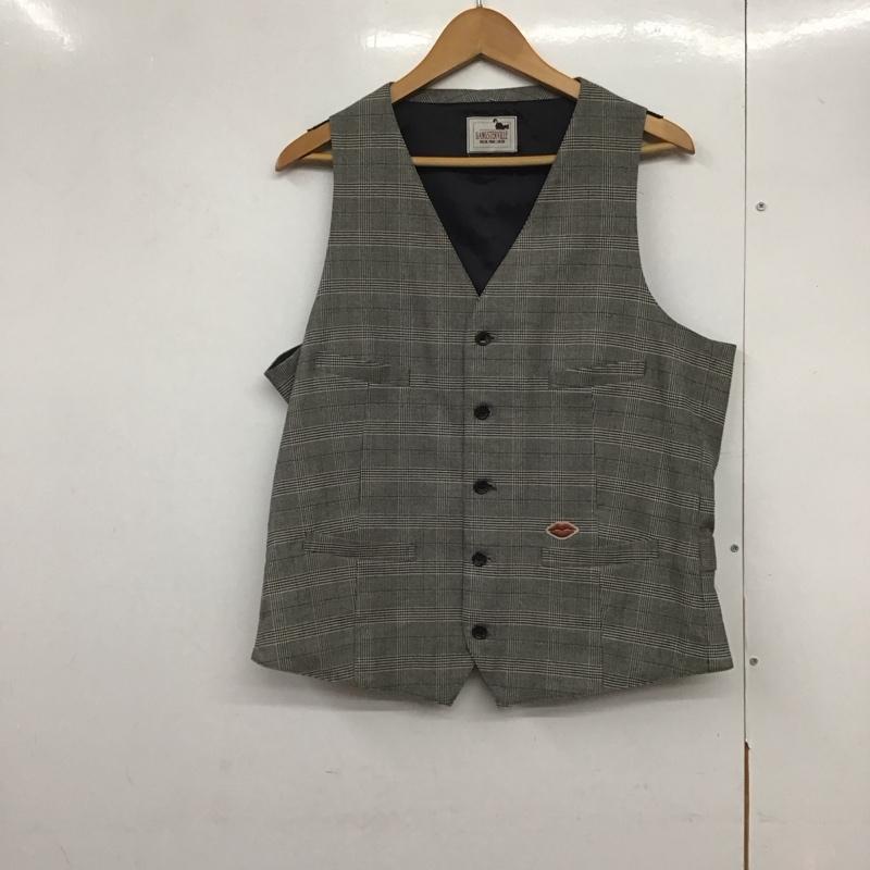 ギャングスタービル GANGSTERVILLE ベスト ベスト ベスト ノースリーブカットソー 前ボタン M チェック 灰 / グレー /  メンズ USED 古着 中古 10141961