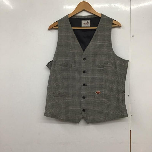 ギャングスタービル GANGSTERVILLE ベスト ベスト ベスト ノースリーブカットソー 前ボタン M チェック 灰 / グレー /  メンズ USED 古着 中古 10141961
