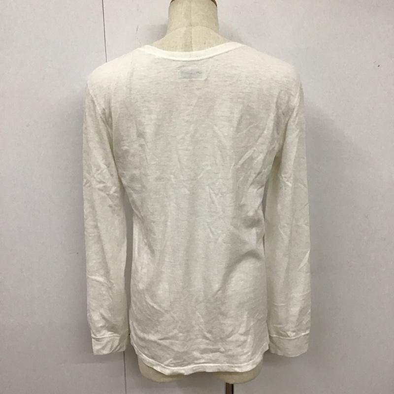 ハリウッドランチマーケット HOLLYWOOD RANCH MARKET カットソー 長袖 長袖カットソー クルーネックカットソー ロングスリーブカットソー プリントTシャツ L 無地 白 / ホワイト /  メンズ USED 古着 中古 10119006
