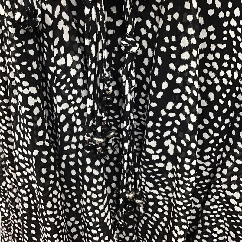 ザラ ZARA ワンピース ひざ丈スカート 4786 271 084 長袖 XS 総柄 黒 / ブラック /  レディース USED 古着 中古 10116181