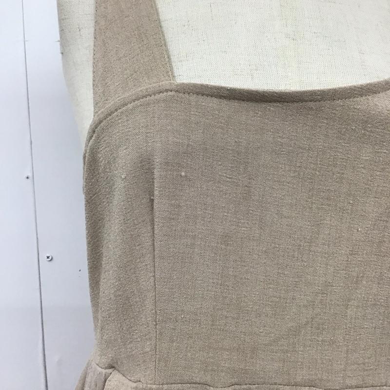 ダブルクローゼット w closet ワンピース ロングスカート 323360 脇プリーツ ジャンスカ 無地 ベージュ / ベージュ /  レディース USED 古着 中古 10117732