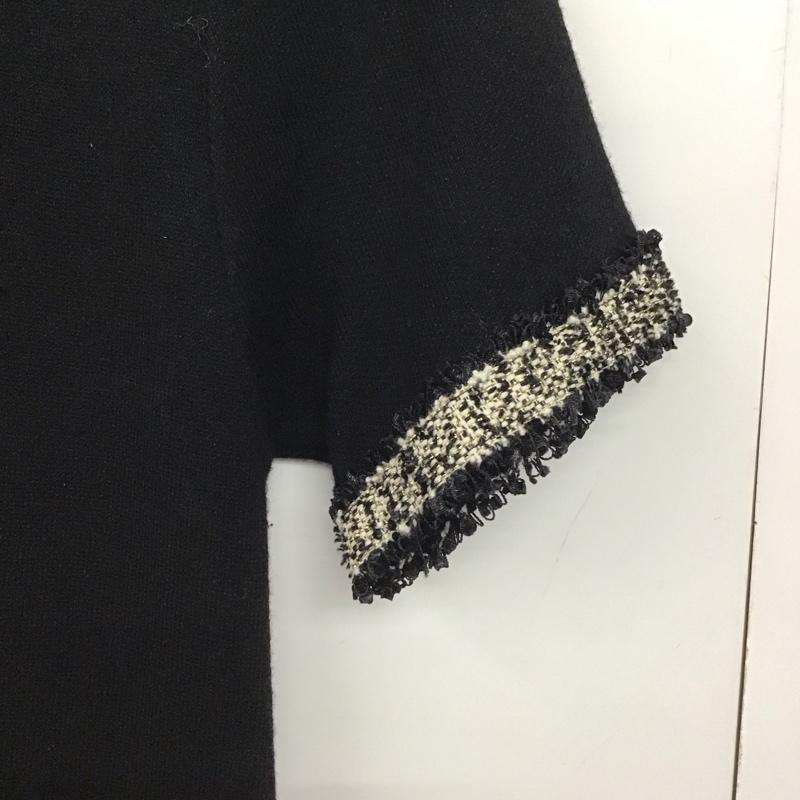 ザラ ZARA ワンピース ひざ丈スカート 6254 011 800 襟付きワンピース ニットワンピース 半袖 M 無地 黒 / ブラック /  レディース USED 古着 中古 10146931