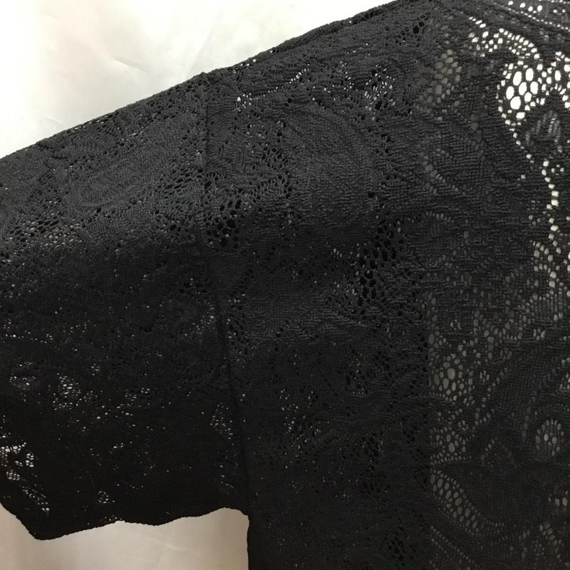 ハレ HARE カットソー 半袖 半袖カットソー プリントTシャツ クルーネックカットソー シースルーカットソー FREE 総柄 黒 / ブラック /  メンズ USED 古着 中古 10120124