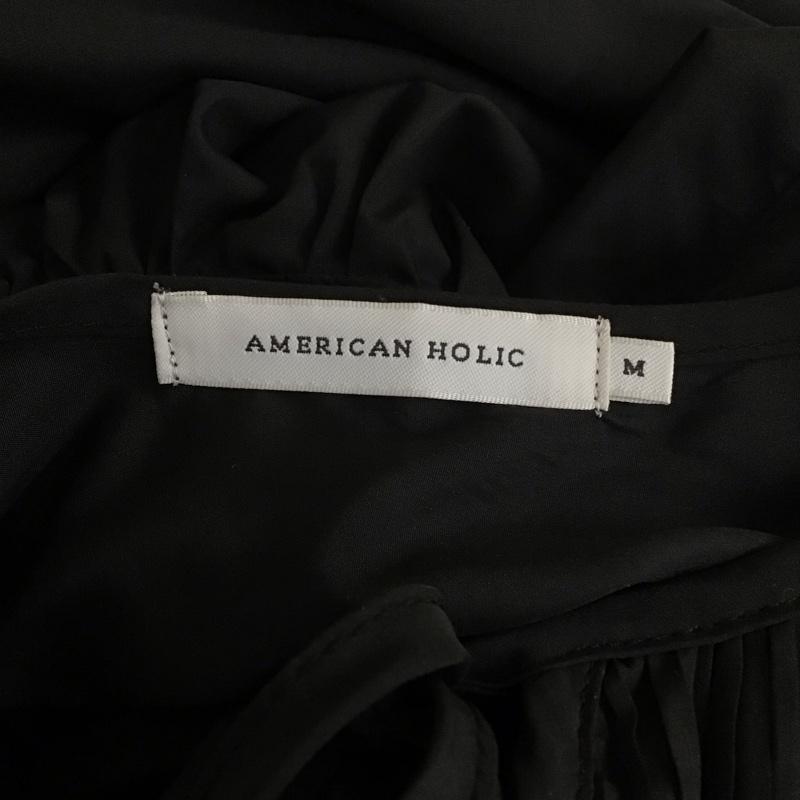 アメリカンホリック AMERICAN HOLIC ワンピース ロングスカート HA23L0H0600 フロントプリーツワンピース 長袖 M 無地 黒 / ブラック /  レディース USED 古着 中古 10118226