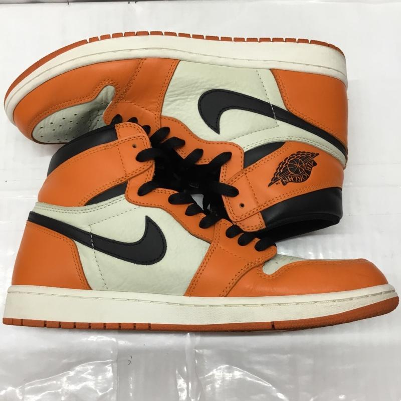ナイキ NIKE スニーカー スニーカー 555088-113 AIR JORDAN 1 RETRO HIGH OG 28cm 28.0cm ロゴ、文字 橙 / オレンジ / X 黒 / ブラック / X アイボリー / アイボリー /  メンズ USED 古着 中古 10110570
