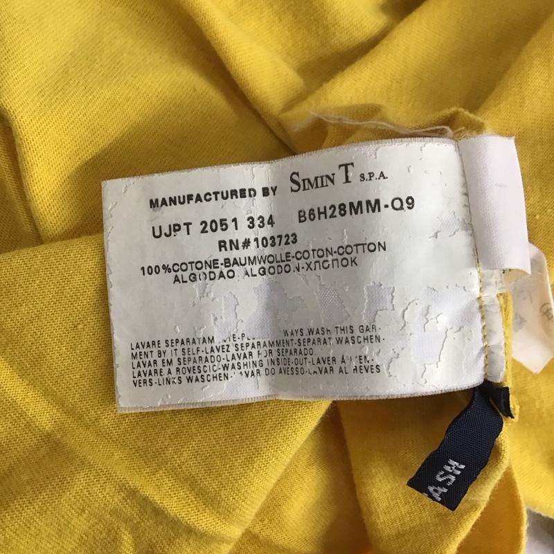 アルマーニジーンズ ARMANI JEANS Tシャツ 半袖 半袖カットソー プリントTシャツ クルーネックカットソー M プリント 黄 / イエロー /  メンズ USED 古着 中古 10113742