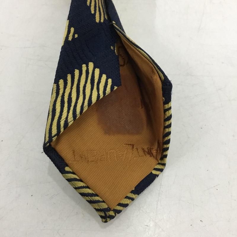 イヴサンローラン Yves Saint Laurent ネクタイ ネクタイ 総柄 紺 / ネイビー / X 金 / ゴールド /  メンズ USED 古着 中古 10150226