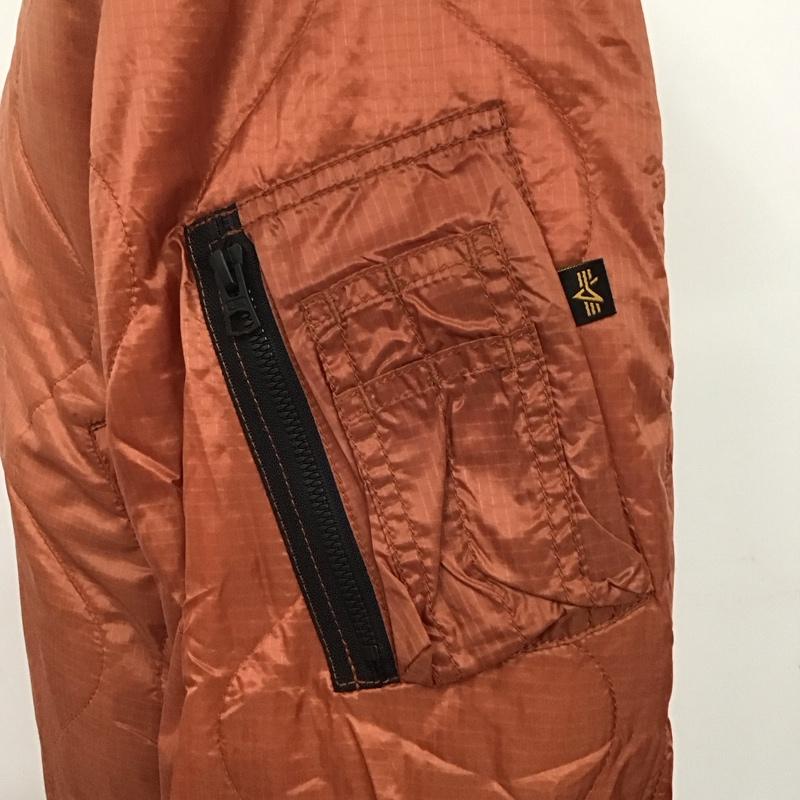 アルファ ALPHA ジャケット、上着 フライトジャケット TA1597-062 キルティング MA-1 L 無地 黒 / ブラック / X 橙 / オレンジ /  メンズ USED 古着 中古 10108268