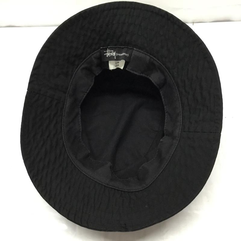 ステューシー STUSSY 帽子 ハット headgear 90年代 バケットハット 総柄 黒 / ブラック /  メンズ USED 古着 中古 10110536