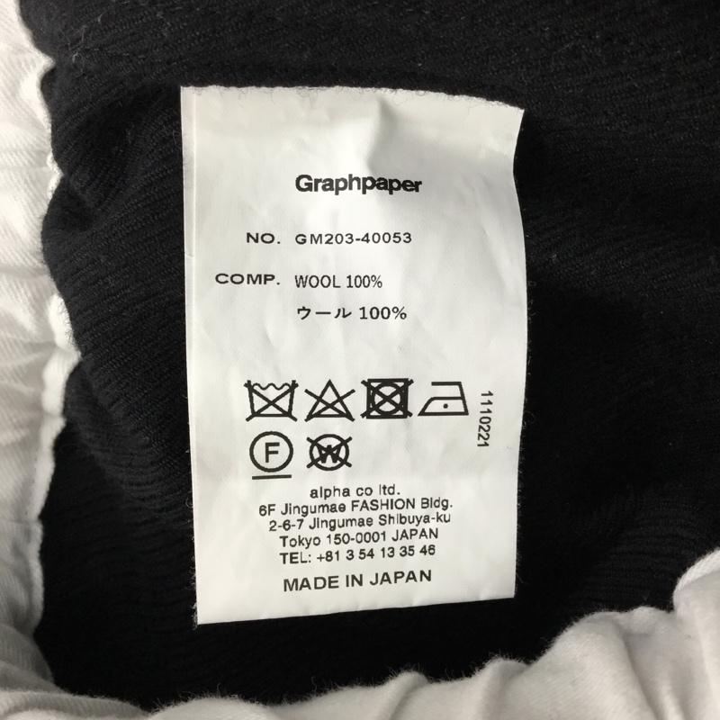 グラフペーパー Graphpaper パンツ ワークパンツ、ペインターパンツ gm203-40053 WOOLKERSEYBELTEDBAKERPANTS ワイドパンツ 2 無地 黒 / ブラック /  メンズ USED 古着 中古 10116606