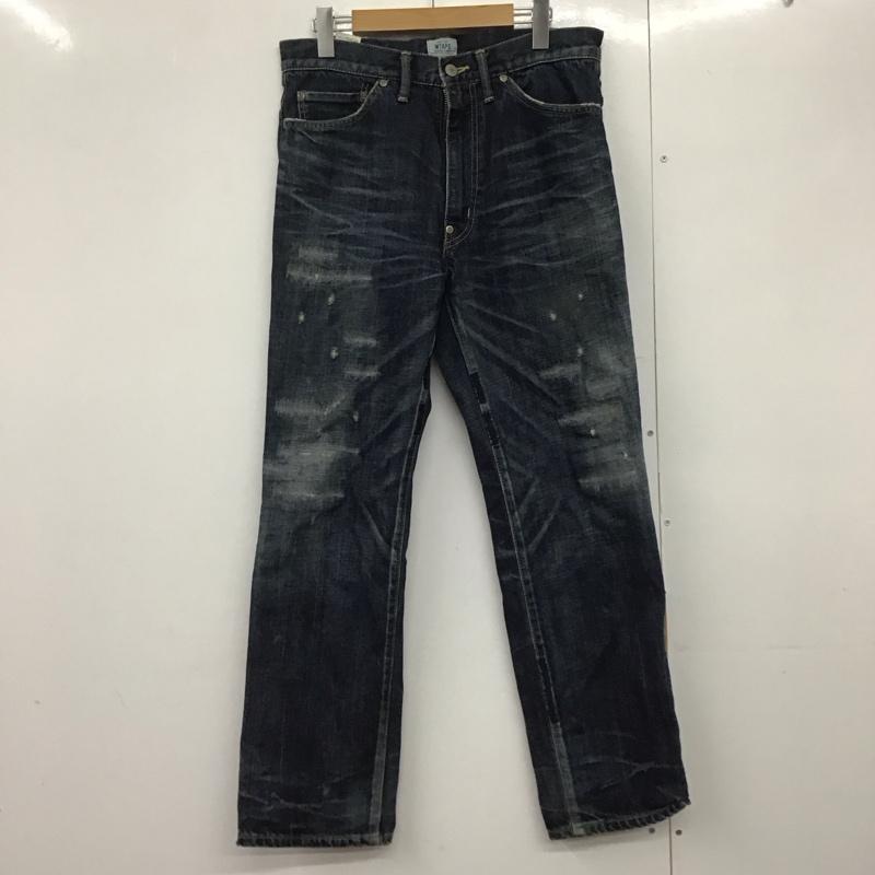 ダブルタップス WTAPS パンツ デニム、ジーンズ デニムパンツ ワイドパンツ カジュアルパンツ S ダメージ加工 インディゴ / インディゴ /  メンズ USED 古着 中古 10144492