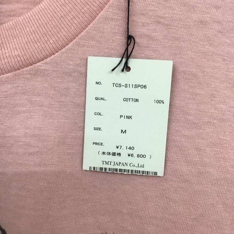ティーエムティー TMT Tシャツ 半袖 半袖カットソー プリントTシャツ クルーネックカットソー M プリント 桃 / ピンク /  メンズ USED 古着 中古 10125738