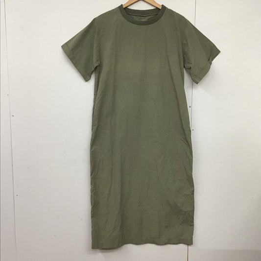シンプリシテェ Simplicite ワンピース ロングスカート 24-040-700-6070-2-0 ナイロンワッシャー半袖ワンピース 無地 カーキ / カーキ /  レディース USED 古着 中古 10144382