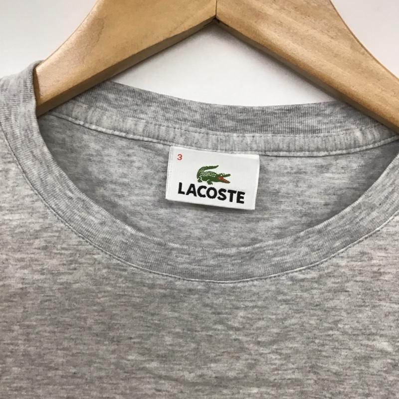 ラコステ LACOSTE Tシャツ 半袖 半袖カットソー プリントTシャツ クルーネックカットソー 3 ロゴ、文字 灰 / グレー /  メンズ USED 古着 中古 10128727
