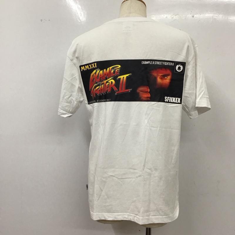 イグザンプル EXAMPLE Tシャツ 半袖 半袖カットソー プリントTシャツ クルーネックカットソー L プリント 白 / ホワイト /  メンズ USED 古着 中古 10117846