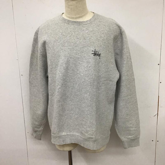 ステューシー STUSSY トレーナー 長袖 長袖トレーナー プリントスウェット クルーネック L ロゴ、文字 灰 / グレー /  メンズ USED 古着 中古 10115928
