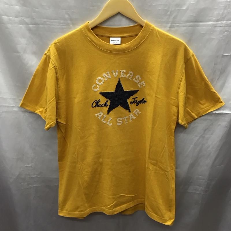 コンバース CONVERSE Tシャツ 半袖 8272-6350 刺繡 クルーネック L ロゴ、文字 橙 / オレンジ /  メンズ USED 古着 中古 10117035