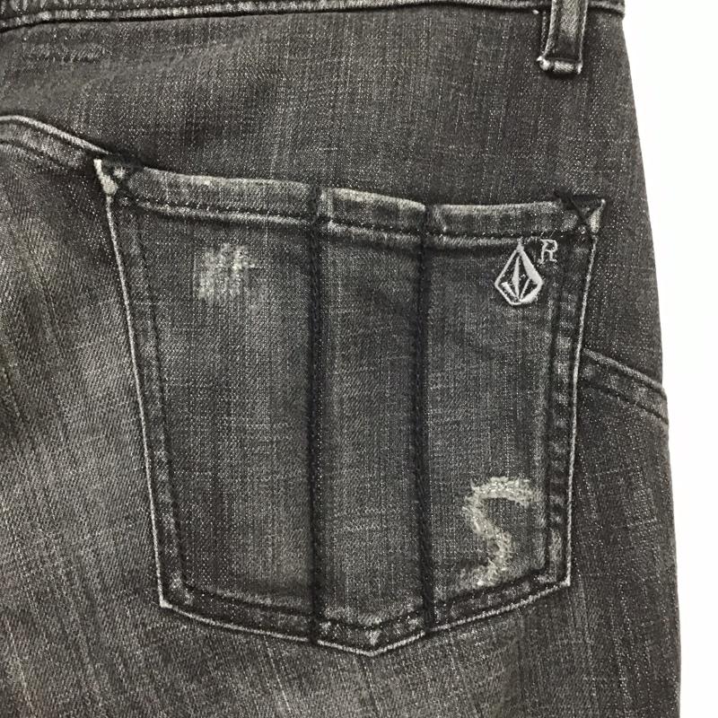 ボルコム VOLCOM パンツ デニム、ジーンズ ダメージ 34 34 ロゴ、文字 黒 / ブラック /  メンズ USED 古着 中古 10118103