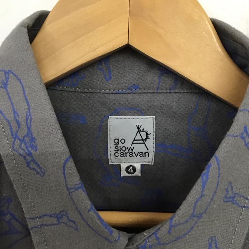 ゴースローキャラバン go slow caravan シャツ、ブラウス 長袖 長袖シャツ プリントシャツ カラーシャツ 4 プリント 灰 / グレー /  メンズ USED 古着 中古 10138166