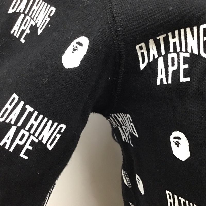 アベイシングエイプ A BATHING APE パーカー 長袖 001ZPF301014X モノグラム フルジップパーカー 裏起毛 S 総柄 黒 / ブラック / X 白 / ホワイト /  メンズ USED 古着 中古 10123669