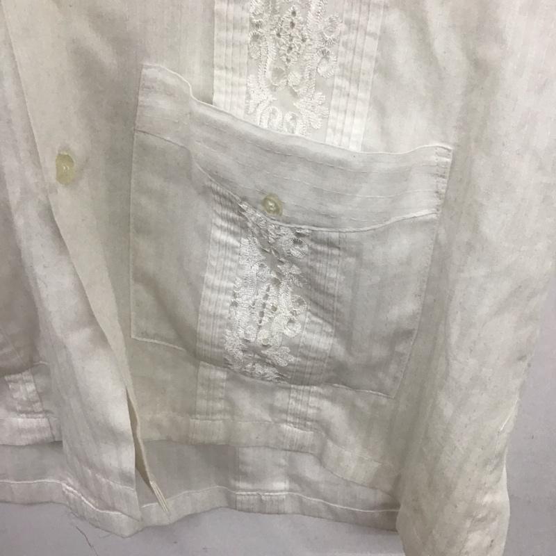 古着 USED シャツ、ブラウス 半袖 半袖シャツ アロハシャツ カラーシャツ M 刺繍 白 / ホワイト /  メンズ USED 古着 中古 10129260