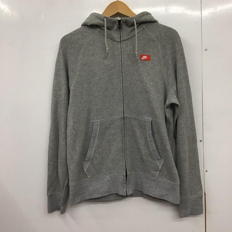 ナイキ NIKE パーカー 長袖 642888-063 フルジップフード M ロゴ、文字 灰 / グレー /  メンズ USED 古着 中古 10150565