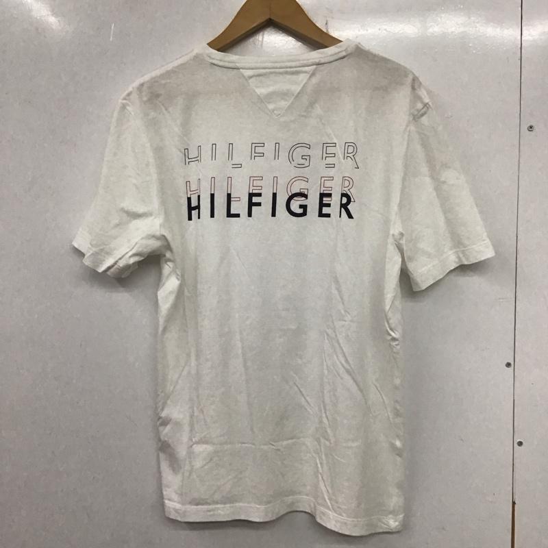 トミーヒルフィガー TOMMY HILFIGER Tシャツ 半袖 半袖カットソー プリントTシャツ クルーネックカットソー XL ロゴ、文字 白 / ホワイト /  メンズ USED 古着 中古 10134928