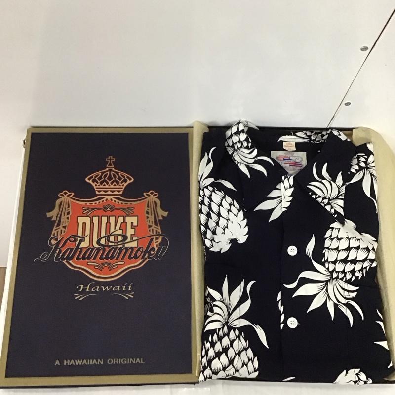 デュークカハナモク DUKE KAHANAMOKU シャツ、ブラウス 半袖 DK36201 DUKE S PINEAPPLE スペシャルエディション アロハシャツ 箱有 L 総柄 紺 / ネイビー / X 白 / ホワイト /  メンズ USED 古着 中古 10107552