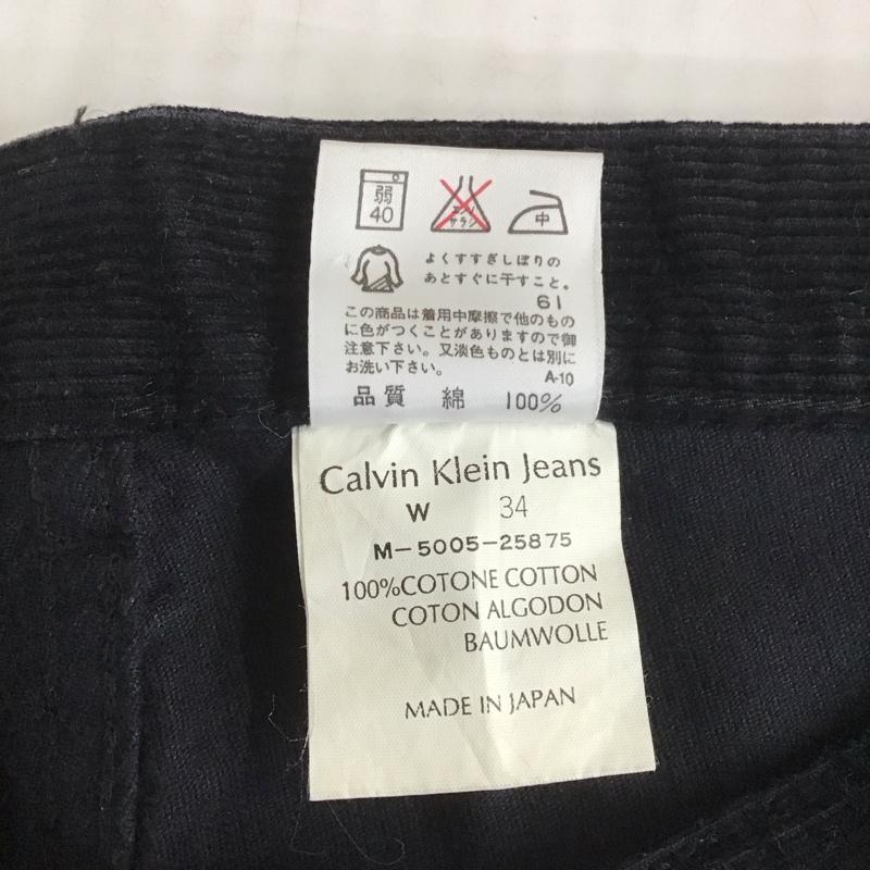 カルバン・クライン Calvin Klein パンツ デニム、ジーンズ コーデュロイパンツ ワイドパンツ ストレートパンツ カジュアルパンツ 34 無地 紺 / ネイビー /  メンズ USED 古着 中古 10107107
