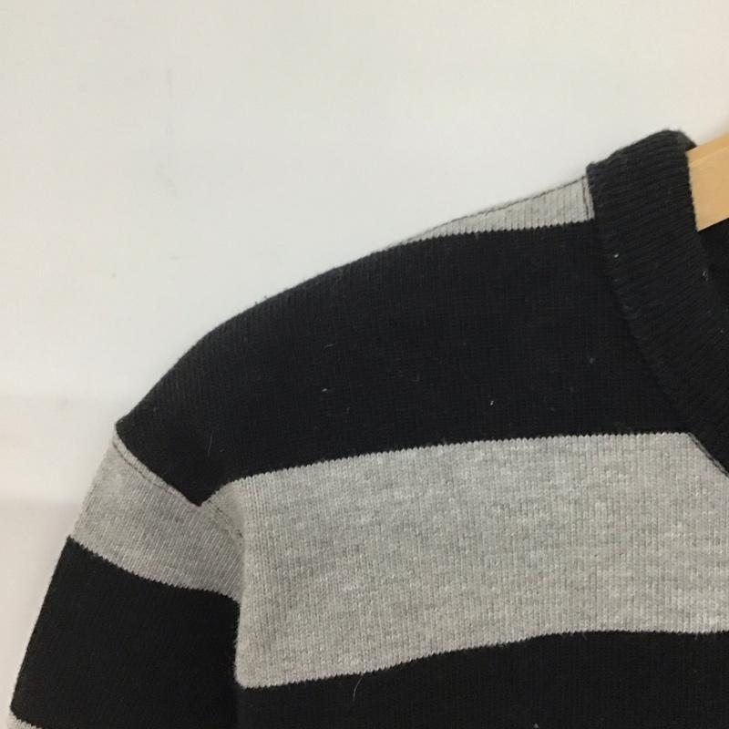 ウエストライド WESTRIDE カットソー 長袖 長袖カットソー プリントカットソー クルーネック 36 ボーダー柄 灰 / グレー / X 黒 / ブラック /  メンズ USED 古着 中古 10145677