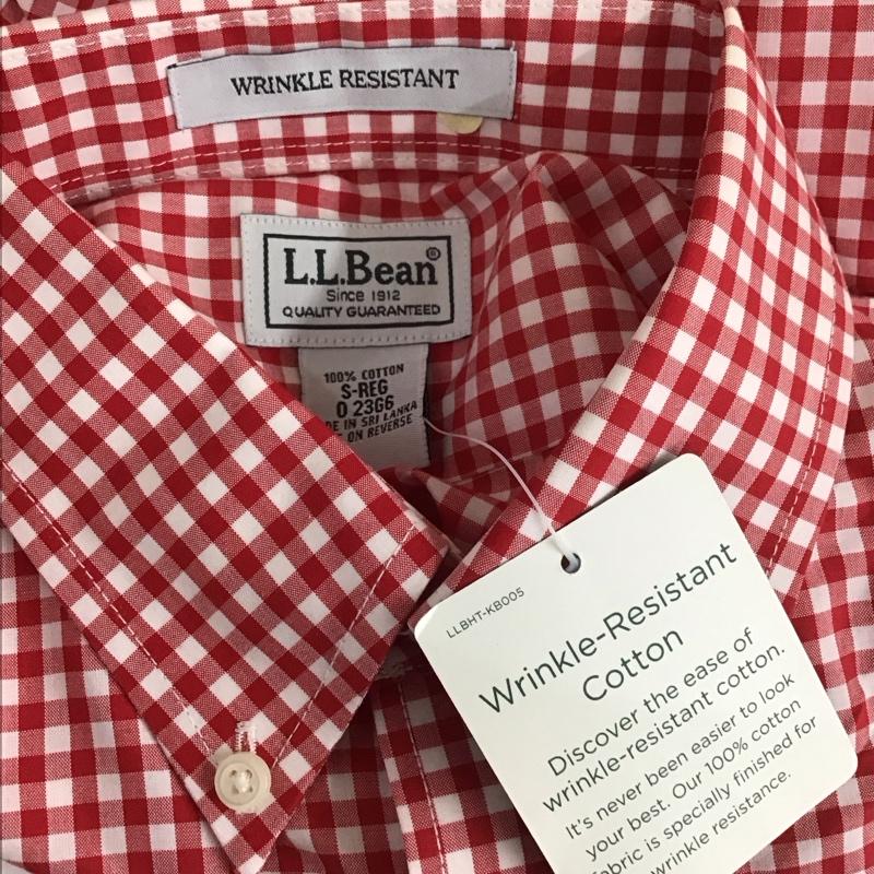 エルエルビーン L.L.Bean シャツ、ブラウス 半袖 ボタンダウン 胸ポケット S チェック 白 / ホワイト / X 赤 / レッド /  メンズ USED 古着 中古 10111863