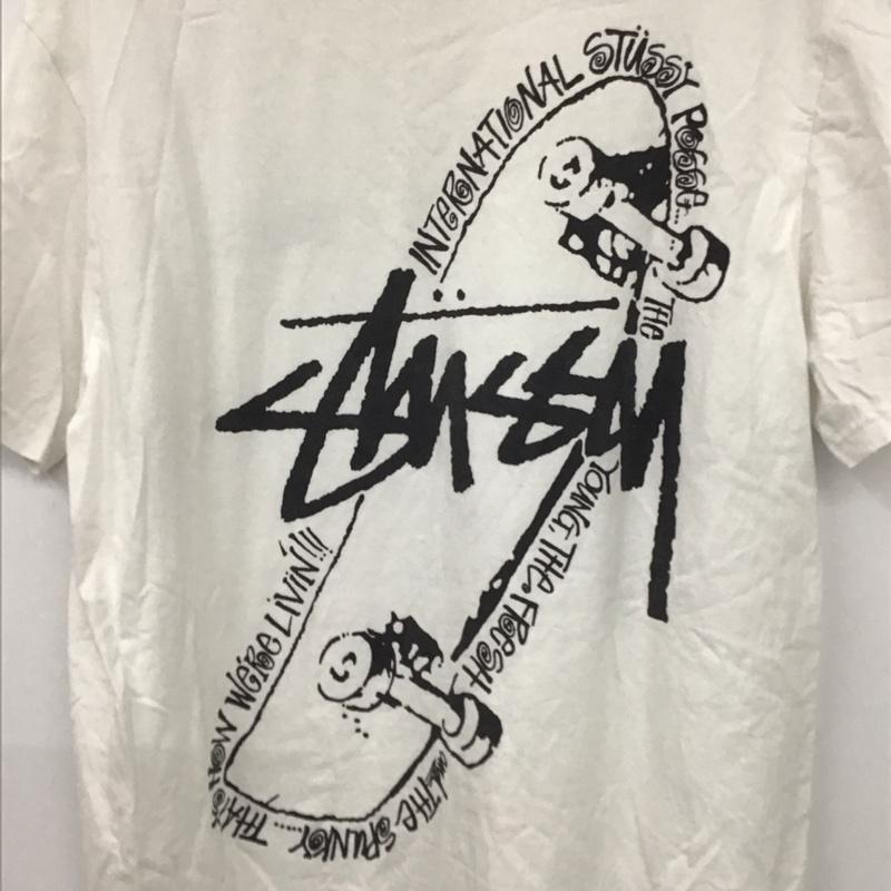 ステューシー STUSSY Tシャツ 半袖 半袖カットソー プリントTシャツ クルーネックカットソー XL ロゴ、文字 白 / ホワイト /  メンズ USED 古着 中古 10136248
