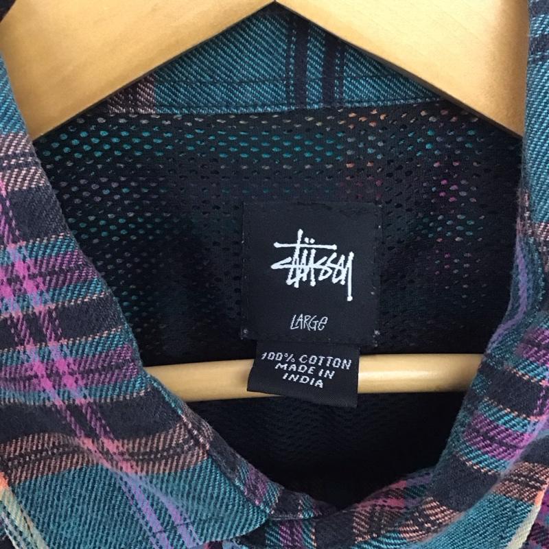 ステューシー STUSSY シャツ、ブラウス 長袖 長袖シャツ チェックシャツ カラーシャツ L チェック マルチカラー / マルチカラー /  メンズ USED 古着 中古 10146980