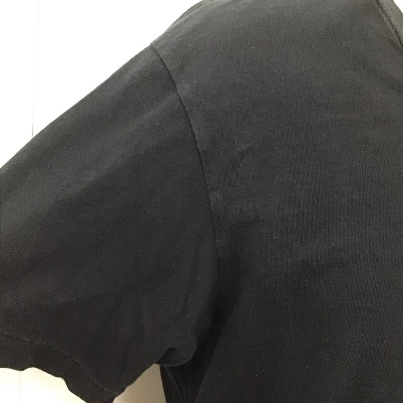 デンハム DENHAM カットソー 半袖 半袖カットソー プリントTシャツ Vネックカットソー L 無地 黒 / ブラック /  メンズ USED 古着 中古 10107252