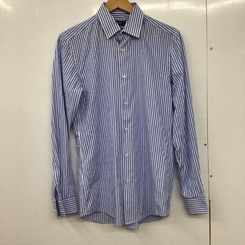 ボス BOSS シャツ、ブラウス 長袖 長袖シャツ ストライプシャツ カラーシャツ 38 ストライプ 白 / ホワイト / X 水色 / ライトブルー /  メンズ USED 古着 中古 10132891