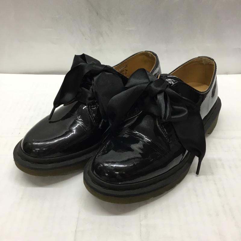 ドクターマーチン Dr.Martens 革靴 革靴 21713 Ray BEAMS 別注 パテント 3eye リボン UK4 US：6 無地 黒 / ブラック /  レディース USED 古着 中古 10108905