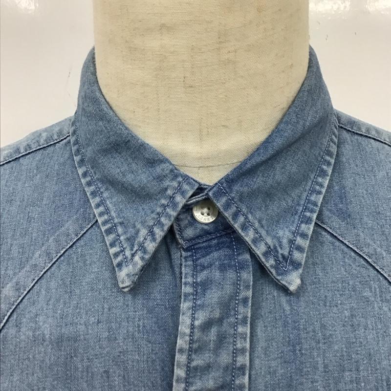 リーバイス Levi s シャツ、ブラウス 半袖 半袖シャツ カラーシャツ 半袖カットソー デニムシャツ M 無地 インディゴ / インディゴ /  メンズ USED 古着 中古 10115150