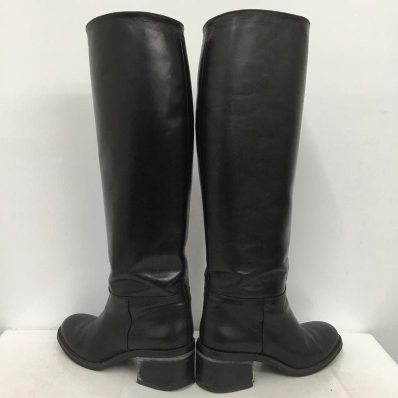マーガレットハウエル MARGARET HOWELL ブーツ ロングブーツ 0006 レザー 23.5 箱有 23.5cm 無地 黒 / ブラック /  レディース USED 古着 中古 10149263