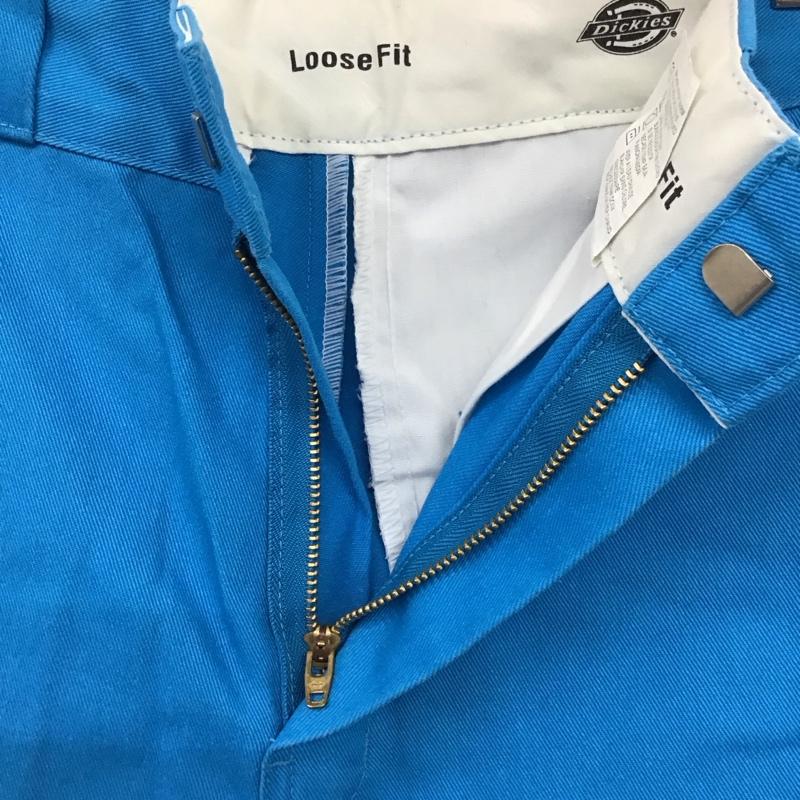 ディッキーズ Dickies パンツ ワークパンツ、ペインターパンツ W814171 ハーフパンツ 28 ロゴ、文字 青 / ブルー /  メンズ USED 古着 中古 10119161