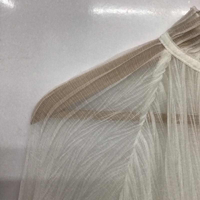 ヘザー Heather シャツ、ブラウス 長袖 HE063426TS パフスリーブ　プリーツシアーブラウス FREE 無地 白 / ホワイト /  レディース USED 古着 中古 10143739