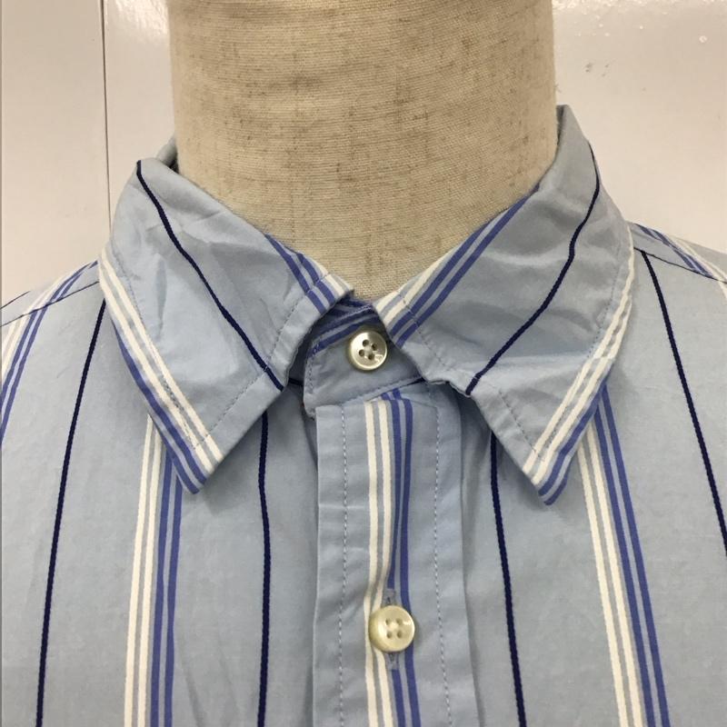 トミーヒルフィガー TOMMY HILFIGER シャツ、ブラウス 長袖 ストライプ コットン L ワンポイント 水色 / ライトブルー / X 白 / ホワイト / X 青 / ブルー /  メンズ USED 古着 中古 10116789