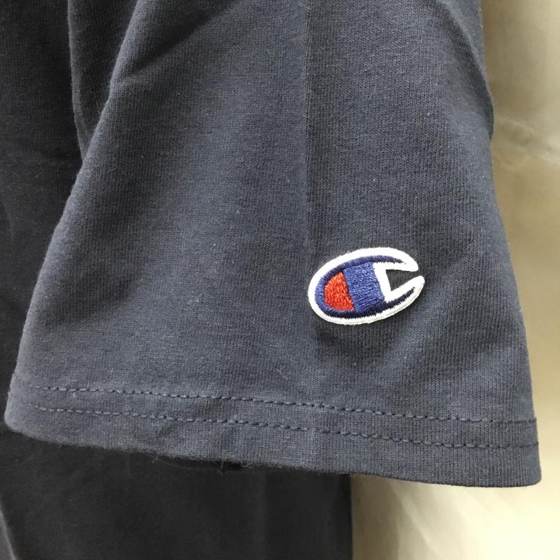 チャンピオン Champion Tシャツ 半袖 半袖カットソー プリントTシャツ クルーネックカットソー M 無地 紺 / ネイビー /  メンズ USED 古着 中古 10117713